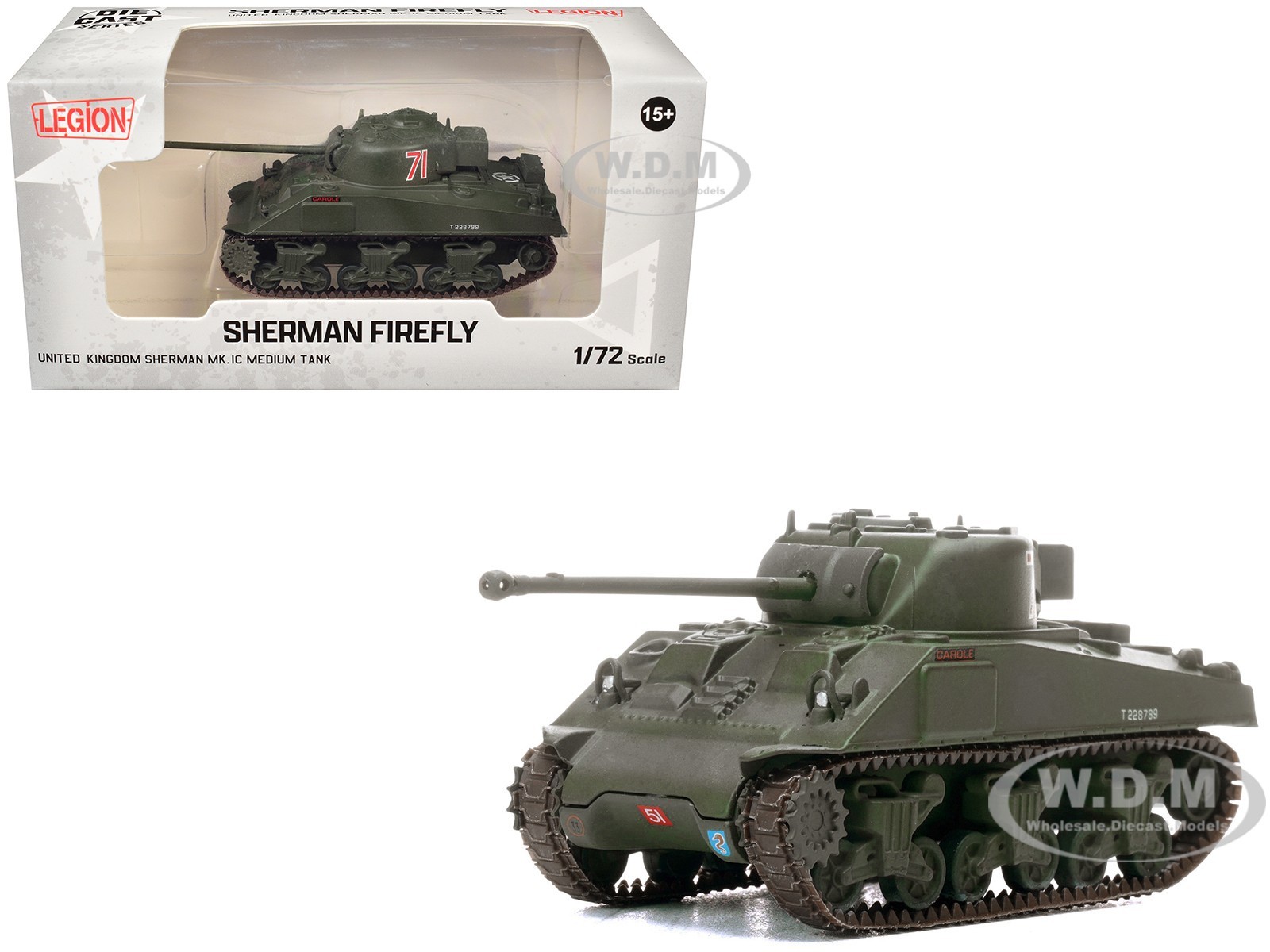 SHERMAN FIREFLY MKVC TANK CAROLE BRITISH ARMY 172 DIECAST BY LEGION 12010 LH 7890₽