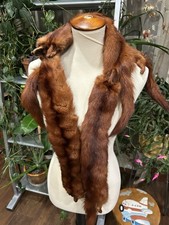 VTG 4-Pelt Full Body Mink Wrap Stole 4 Full Body Pelts 58" Long