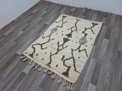 Bohemian Moroccan Wool Rug, Azilal Pattern, Colorful Checkered (Indoor Use)