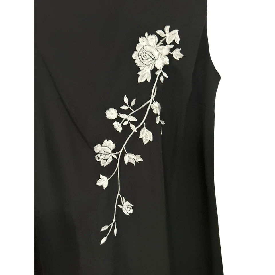 Volantes transparentes bordados florales negros Y2k talla M Dark Fairy Grunge Whimsigoth Foto 2 de 4