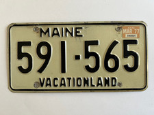 1977 Maine License Plate Natural Sticker on u...