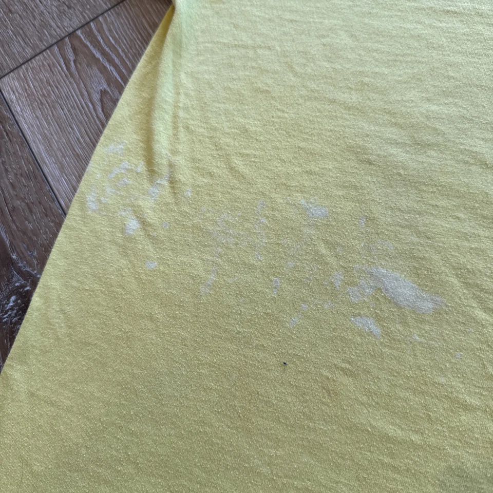 Camisa Little Rock Para Hombre L Rock N Roll Amarilla De Colección Años 90 Escalada Envejecida Foto 3 de 4