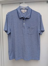 Original Penguin Polo Shirt Heathered Blue Men's Large L Heritage Slim Fit