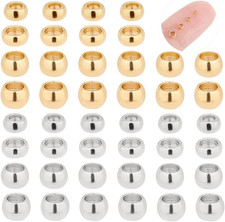 4 Sizes about 400Pcs round Beads 1.5-3Mm Stainless Steel Crimp Spacer Beads 2 Co
