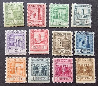Andorra (Spanish PO) 1929 38 Set of 12 SG14A 25A Mint