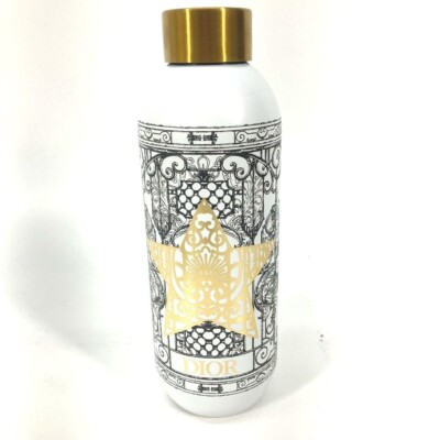 Dior Stainless Water Bottle Tumbler Gold White VIP Customer