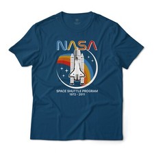 NASA Shuttle Program Retro Color Style Graphic T-Shirt Unisex Lightweight Cotton