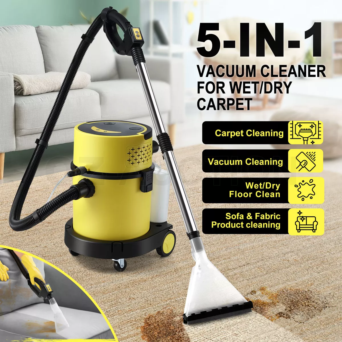 Couch cleaner vacuum outlet