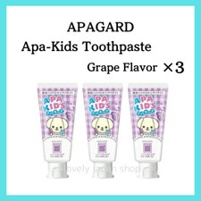  Set of 3 APAGARD Apa-Kids Toothpaste Grape Flavor 60g Anti-cavity SANGI Japan
