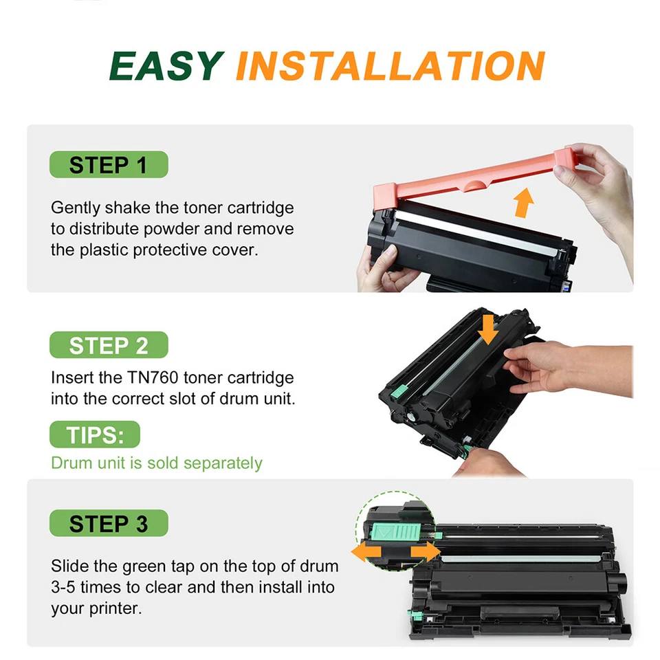 4PK TN760 Toner Cartridge for Brother TN730 MFC-L2710DW MFC-L2710DW DCP-L2550DW - Image 3 of 4