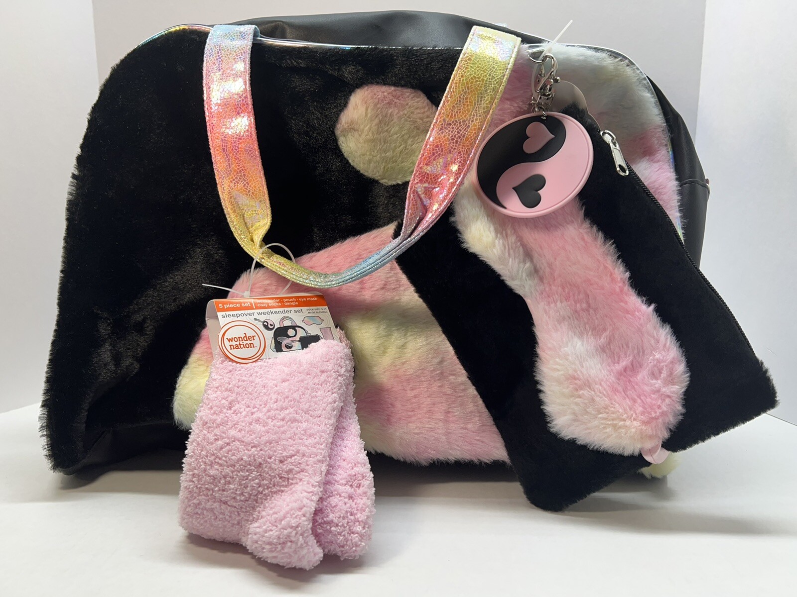 Wonder Nation Kids 5-Piece Sleepover Set with Pouch Eye Mask Cozy Socks