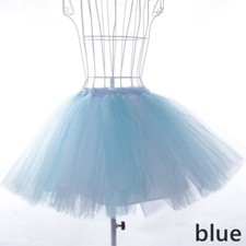 Women Short Mesh Tutu Skirt Dance Skirt Color Matching Bubble Layered Tulle