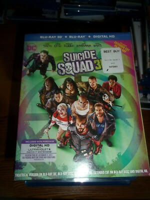 SUICIDE SQUAD 3D- 3D BLU-RAY & BLU-RAY SET  -  WATCHED ONCE!