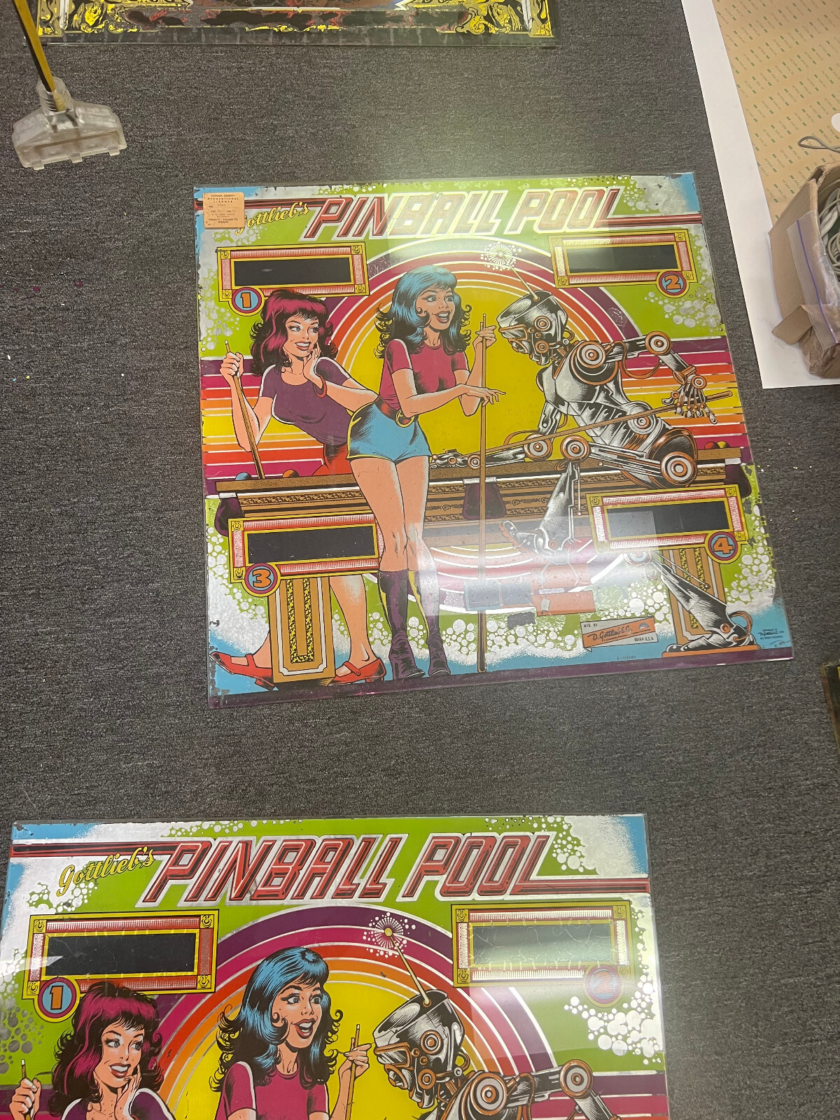 PINBALL POOL Pinball BACKGLASS by GOTTLIEB 1979 eBay