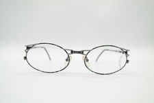 Vintage Italian Design ASTV Silver Black Green Oval Glasses Frame NOS