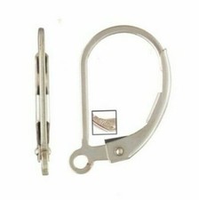925 Sterling Silver Plain Leverback Ear Wires with Ring for Earring Making