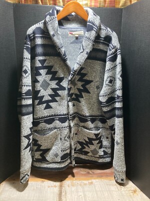 Levis Men's Reverse Geometric Fleece Cardigan Size XL