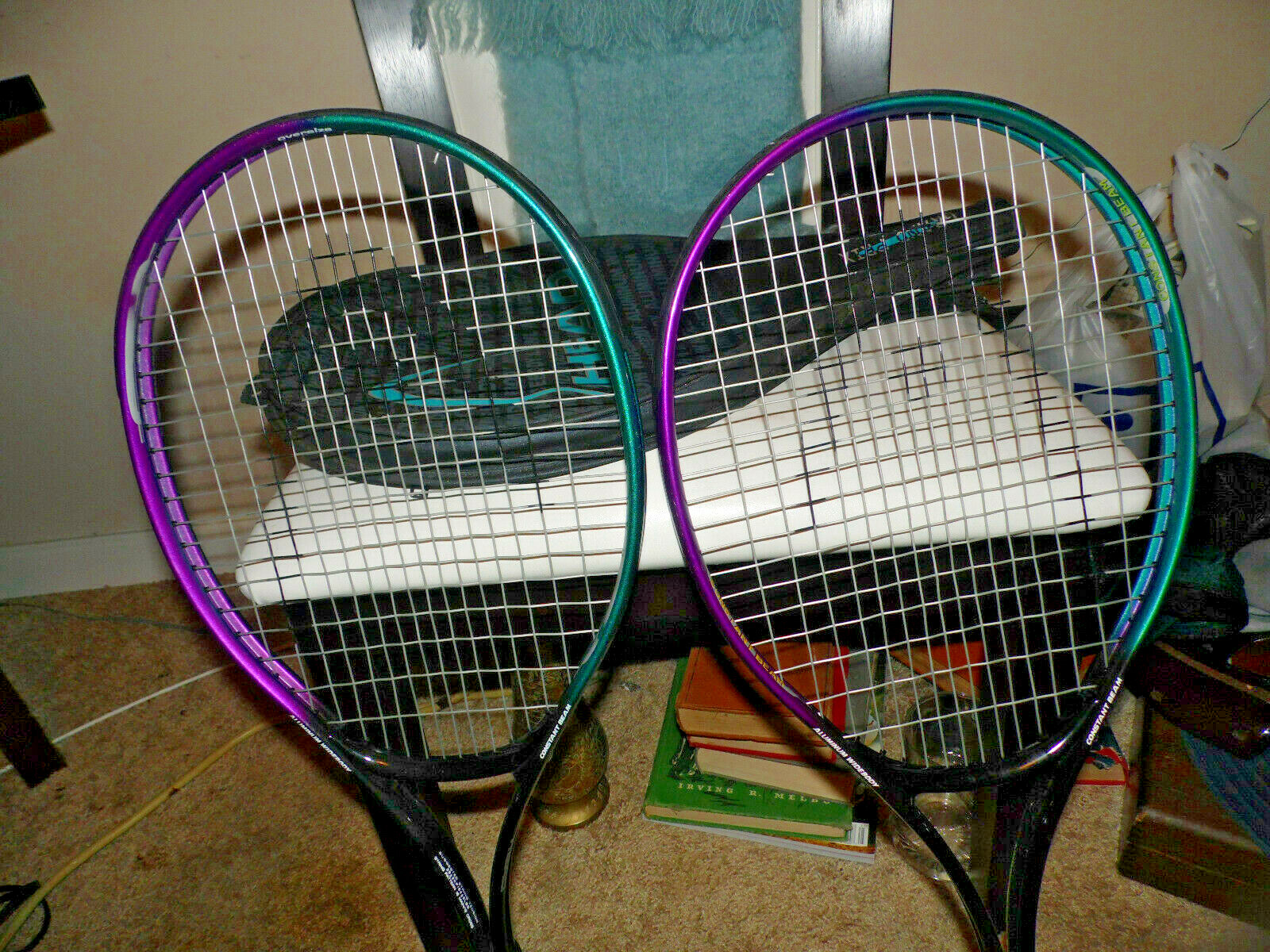 2 Head Constant Beam Grand Prix Oversize Tennis Racquets w/ Cover 4 1/2 ...
