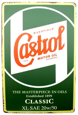Castrol Motor Oil Garage Workshop Shed Tin Metal Door Wall Sign | eBay UK