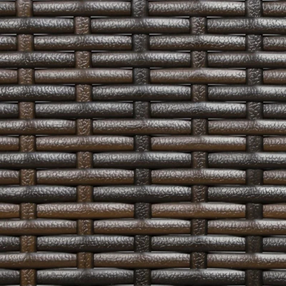 Patio Furniture Set 4-Piece PE Wicker Chairs Loveseat Sofa Glass Table Set-Brown - Image 4 of 4