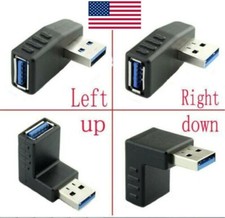 90Degree Left Right Angled USB 3.0 A Male To Female Adapter Connector Laptop US