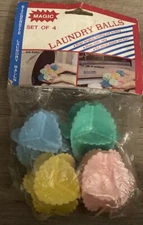 NOS Vintage Magic Laundry Balls Set of 4 Stops Static Cling, Tangling, Wrinkling