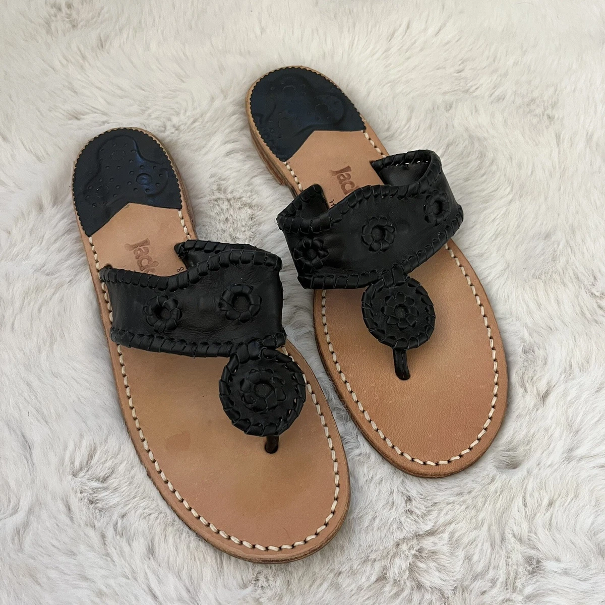 Jack rogers black sandals sale