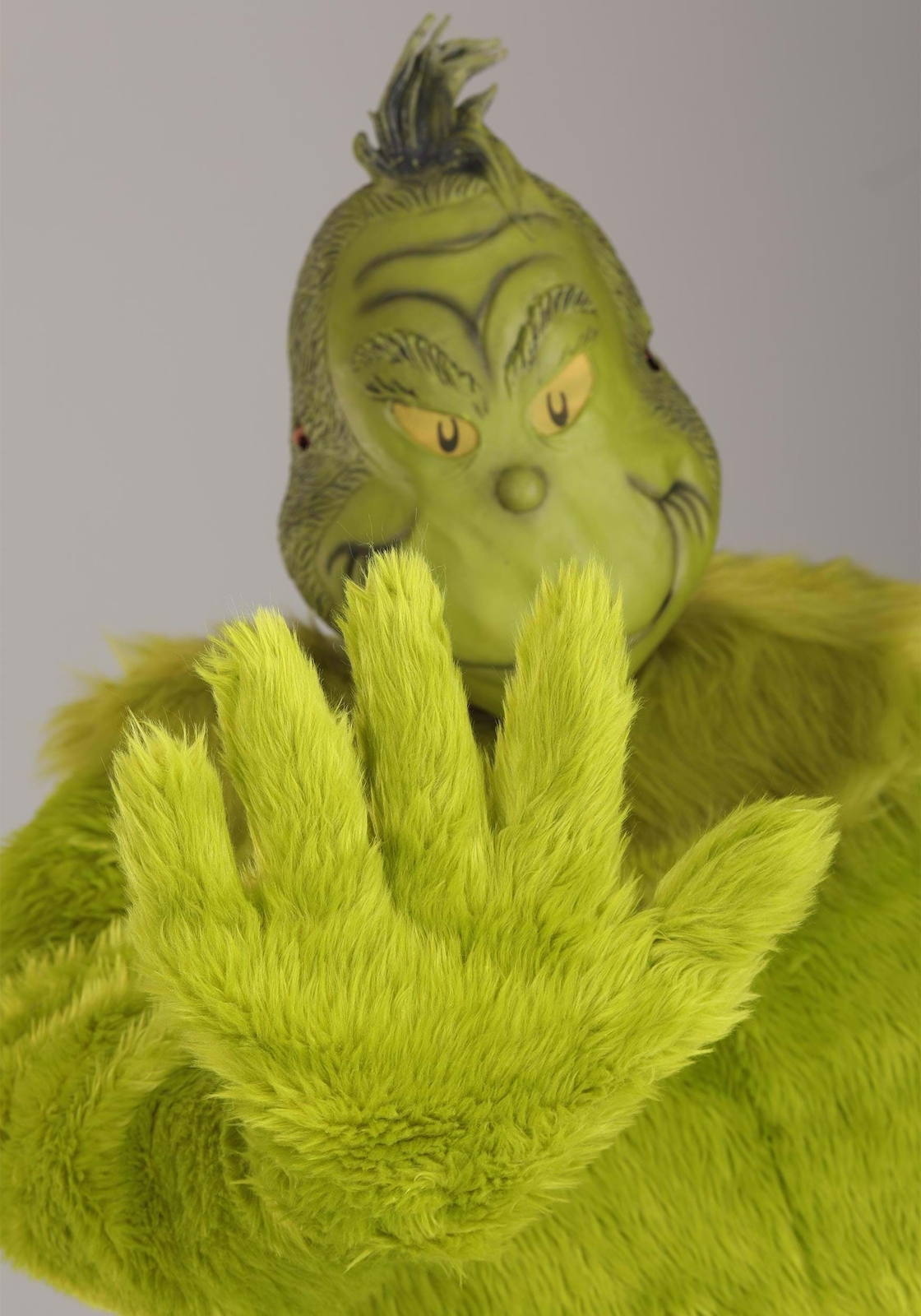 The Grinch Adult Plus Size Deluxe Jumpsuit with Latex Mask image 4