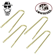 (4) F&R Original Lowrider 20" Bicycle Double Square Flat Twist Gold Fender Brace