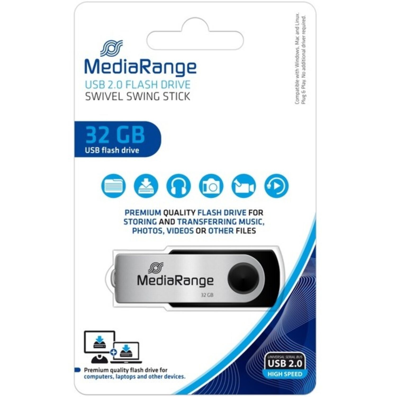 MediaRange - Clé USB 2.0 - 32 Go - Noir - Image 5