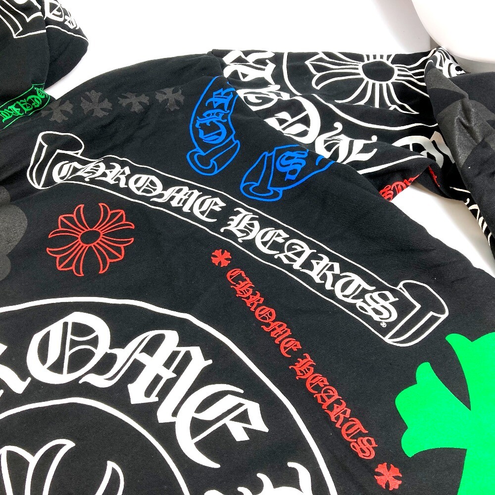 UNUSED CHROME HEARTS STENCIL HOODIE Cross Plus Logo Sweat UNUSED CHROME HEARTS STENCIL HOODIE Cross Plus Logo Sweat
