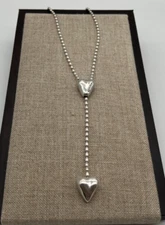 NEW Uno de 50 CUPID Silver Plated Heart Long Necklace