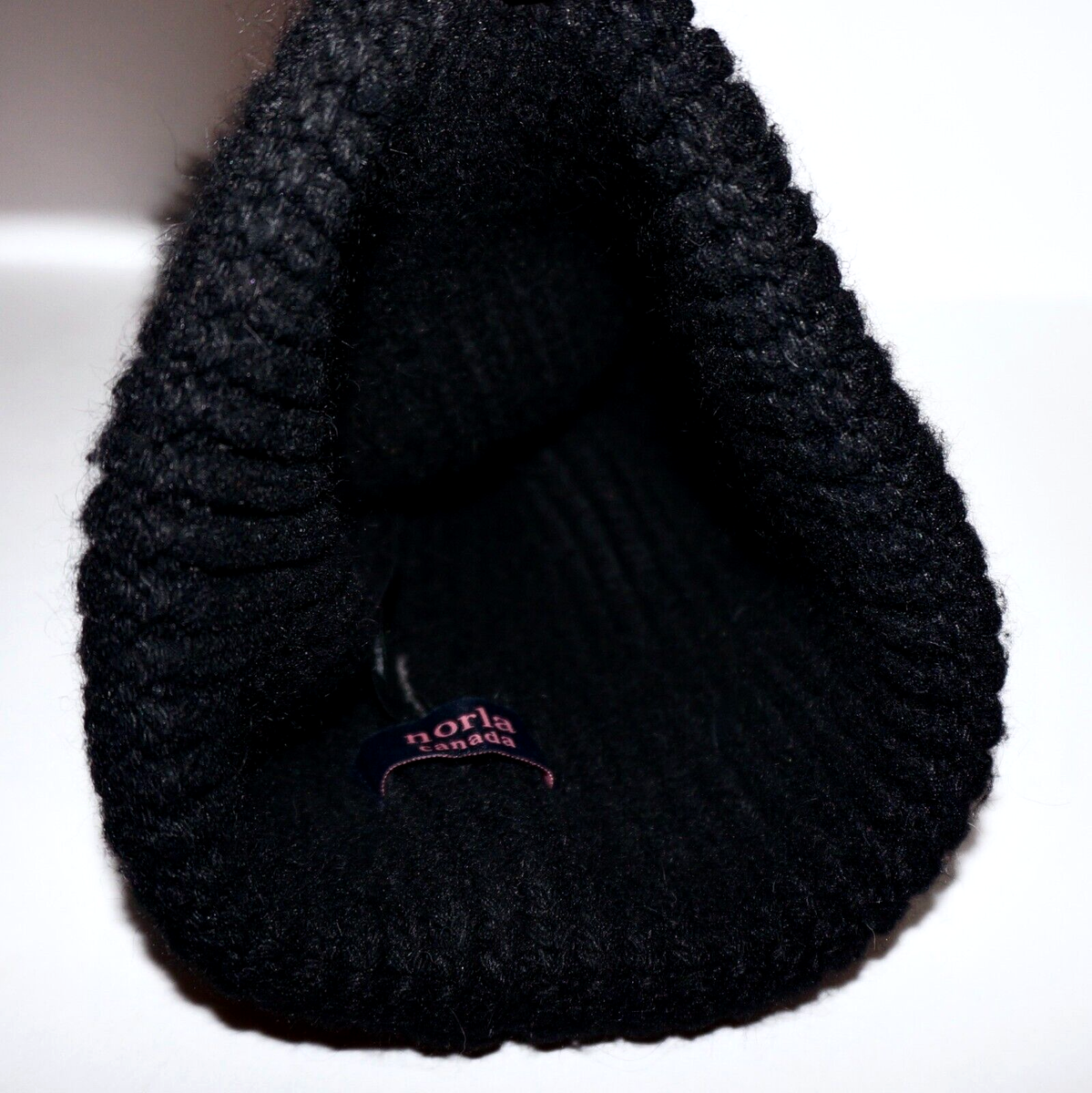 NORLA Black Alpaca & Wool Blend Knit Pom Pom Hat CANADA  display picture 1
