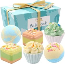 WHDZ Bath Bombs, Bath Salts, Bath Balls, 6-Piece Gift Set, for Bath, Children,