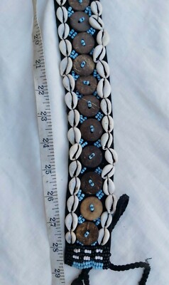 Kuba Beaded Belt Cowrie Shells Congo African Jewelry  display picture 3