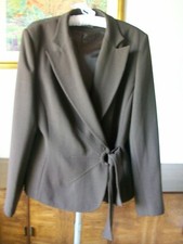 Kenar Women's Long Sleeve Collared Brown Jacket, Size 20