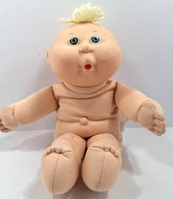 Vintage Preowned 1990 Cabbage Patch Kids Doll With Blond Hair And Green Eyes