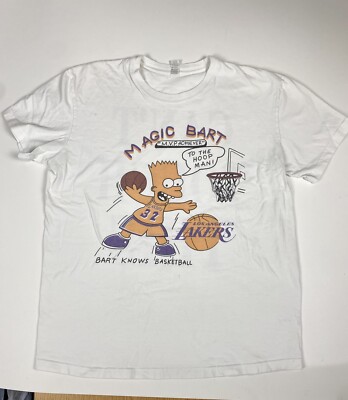 Vtg 90s Bart Simpson/Magic Johnson Lakers Shirt-XL-MC Hammer-Can t Touch This