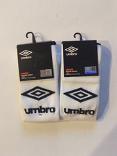 2-Pair Youth Umbro Junior Seamless Toe Soccer Socks, Shoe Size 3-9, White