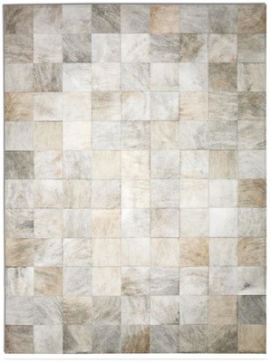 New Large Cowhide Rug Patchwork Cowskin Cow Hide Leather Carpet Gray.
