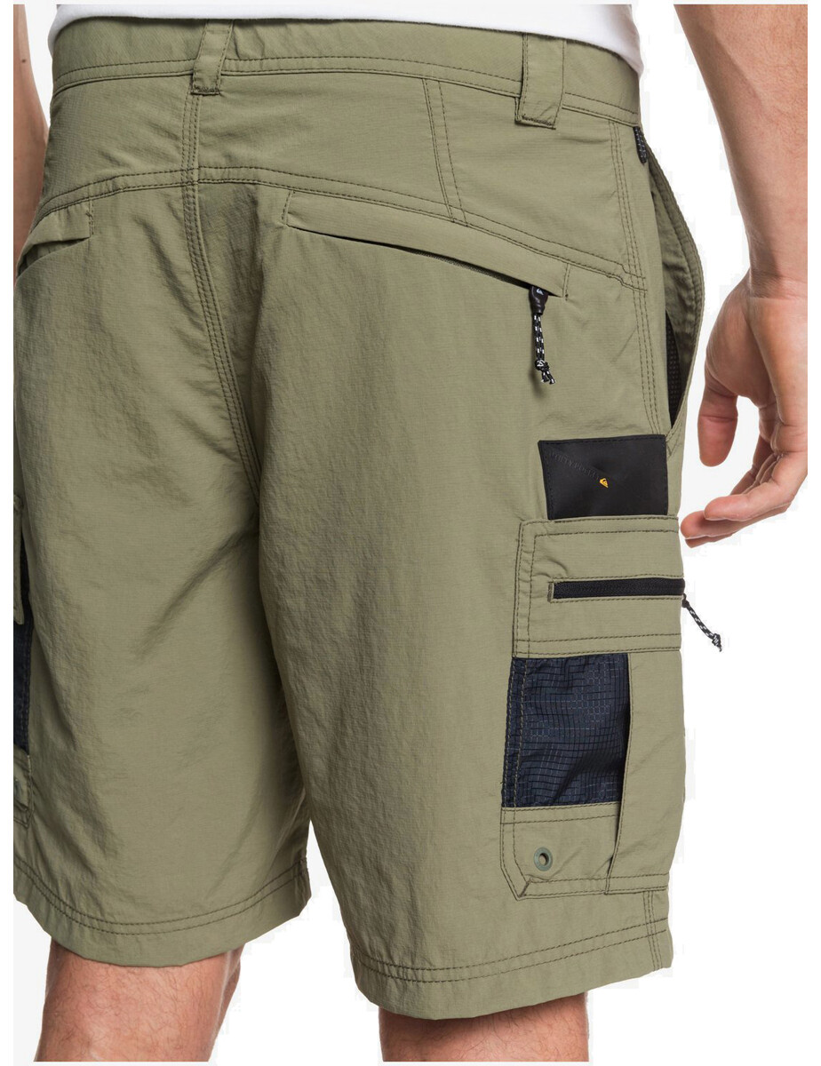 Quiksilver Skipper Cargo Shorts in Deep Lichen Green