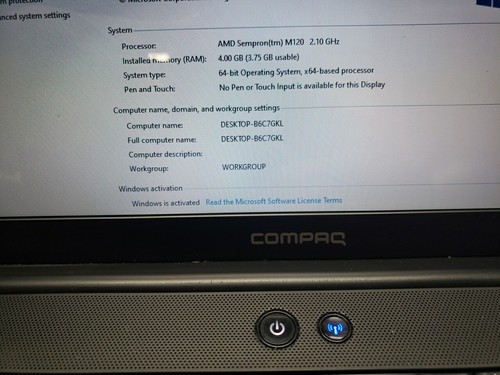 HP CompaQ CQ61 AMD SEMPRON 2.10GHZ WIN10 HOME 4GB RAM 160GB HDD FREE SHIP - Picture 10 of 11