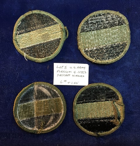 US ARMY FORCES COMMAND FORSCOM PATCHES X4 PC, USED SUBDUED, LOT #5 - Picture 2 of 2