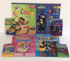8 Sesame Street Math Reading Writing Workbooks Flashcards Preschool Kindergarten