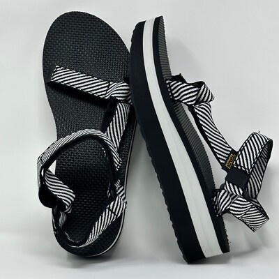 Teva Black White‎ Strappy Sport Sandals F3019A USA 9 Amazon.com | Teva Women main image 2