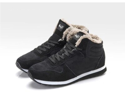 Men Women Shoes Winter Boot Sneakers Ankle Casual Warm Snow Outdoor Black 