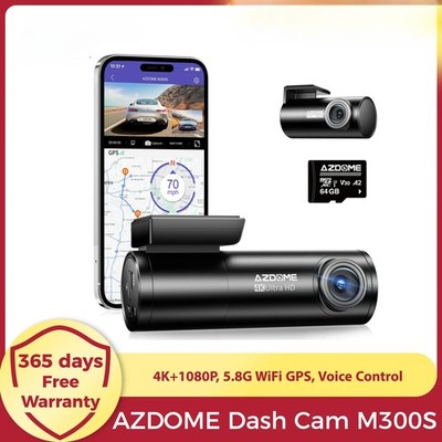4K Dash Cam Front and Rear, 5.8G WiFi GPS Dash Camera for Cars, 64GB SD Card