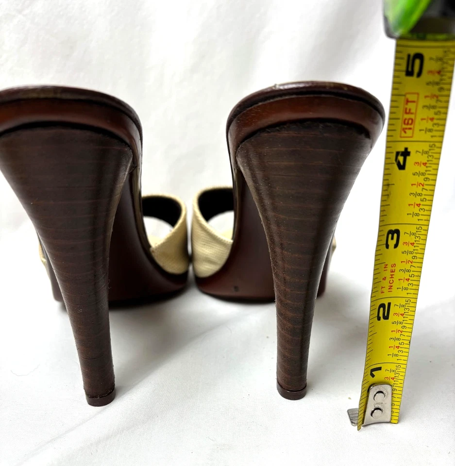 Vintage ~ ANDREW GELLER - heeled mules w/snakeskin patterned strap ~ sz 9M Women - Image 4 of 4