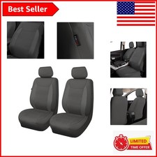 Universal Gray Waterproof Car Seat Covers - Faux Leather Carbon Fiber Style Universal Gray Waterproof Car Seat Covers - Faux Leather Carbon Fiber Style