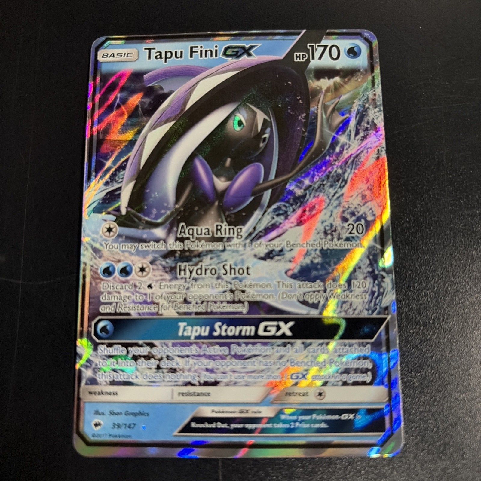 Tapu Fini GX 39/147 Burning Shadows Pokemon Holo LP